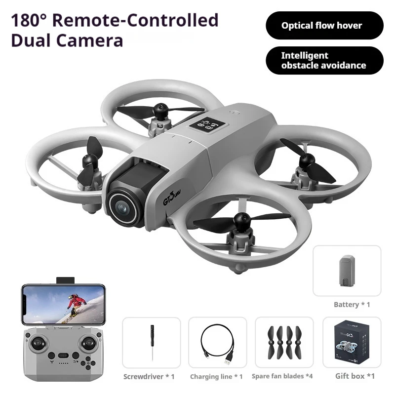 Drone RC sans balais avec caméra HD, jouet pliable pour enfants