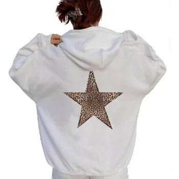 سويت شيرت بقلنسوة مطبوع على الموضة لعام 2025 Y2K بلوفر بأكمام طويلة متعدد الاستخدامات