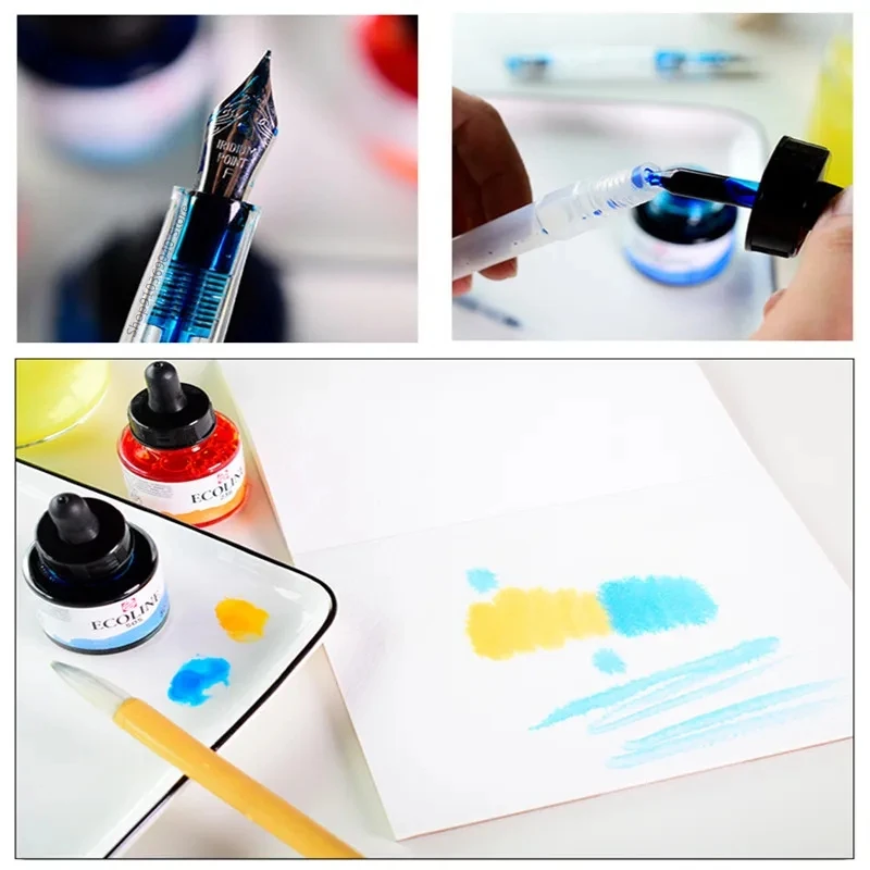 Liquid Talens Watercolor Ink Ecoline Transparent Pigment Color Drawing Dropper Aquarelle Paint 30mL 1pc Architects Art Supplies