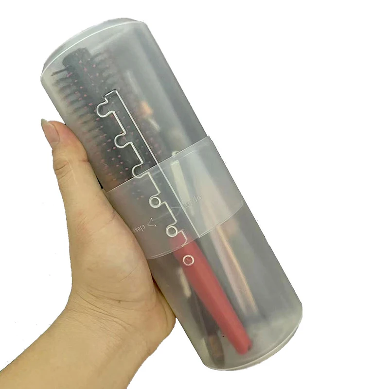 1PC Transparent Adjustable Height PVC Makeup Brush Holder Display Storage Cup Organizer With Lid Dustproof Toiletry Package Box 4