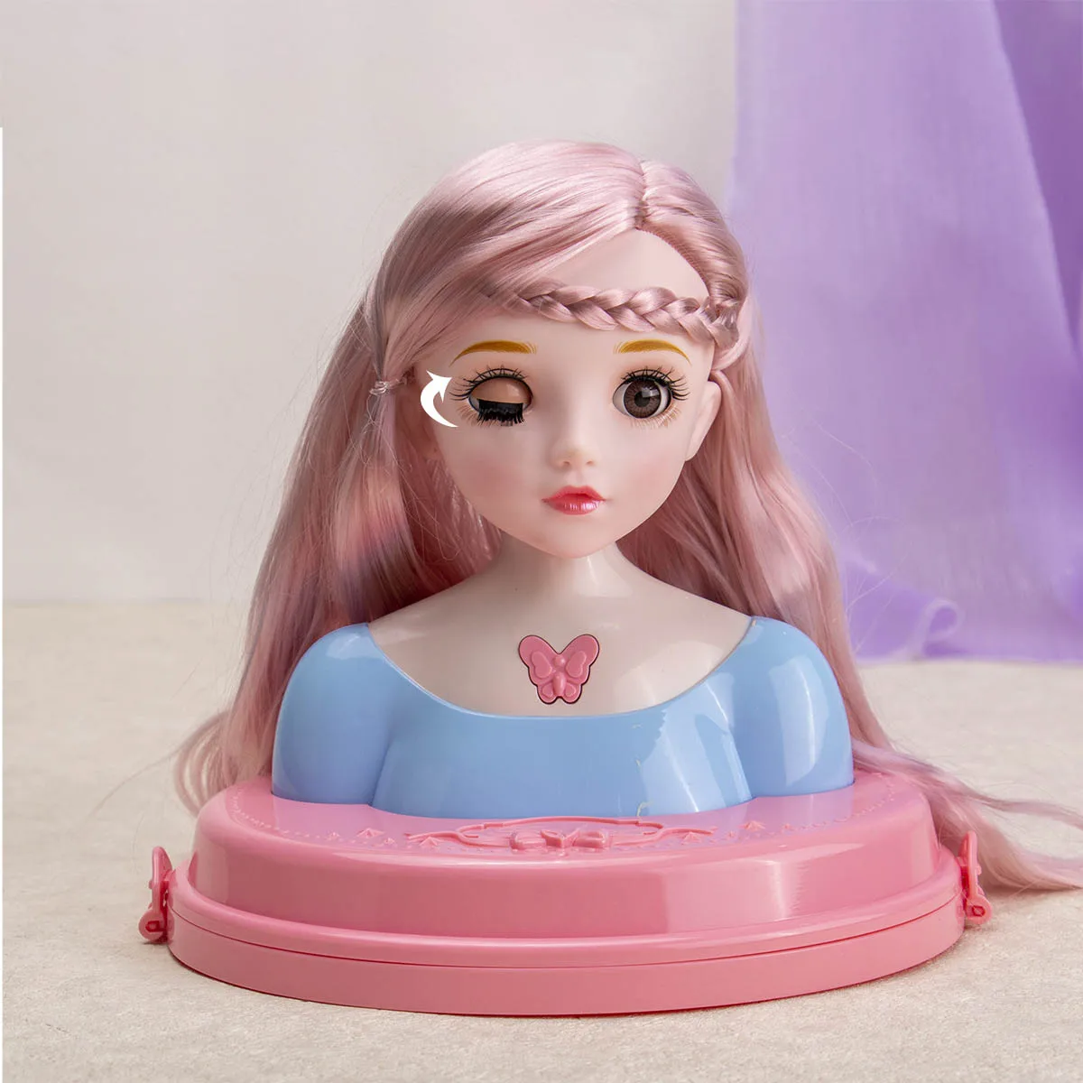 European Fashion Half Body Makeup Hairstyle Mannequin Head Play House Girl Princess Dress Up Practice Makeup Hair Combing Toys