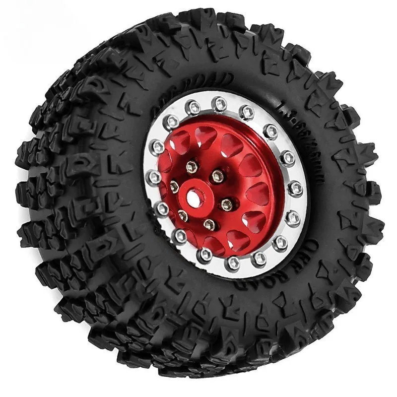 Für MN82 Legierungs-Beadlock-Räder und Reifen RS 499 Ford MN82 LC79 1/12 RC Crawler Hochgriffiges Gummi-Reifen-Upgrade-Set Ersatz – Detail 6
