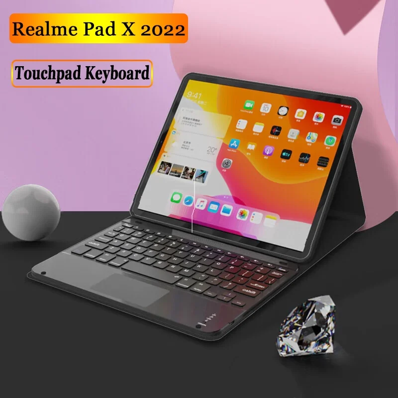 Keyboard Case for Realme Pad X for Realme Pad 10.4 Ultra Thin Soft PU  Leahter Case Magic Detachable Touchpad Keyboard Cover - AliExpress