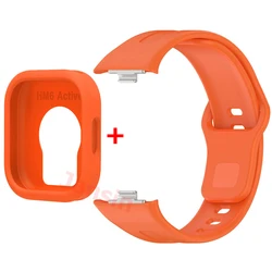 Sports Silicone Band with Protective Case for Smartwatch - Universal Fit Strap and Case Accessories (Orange)