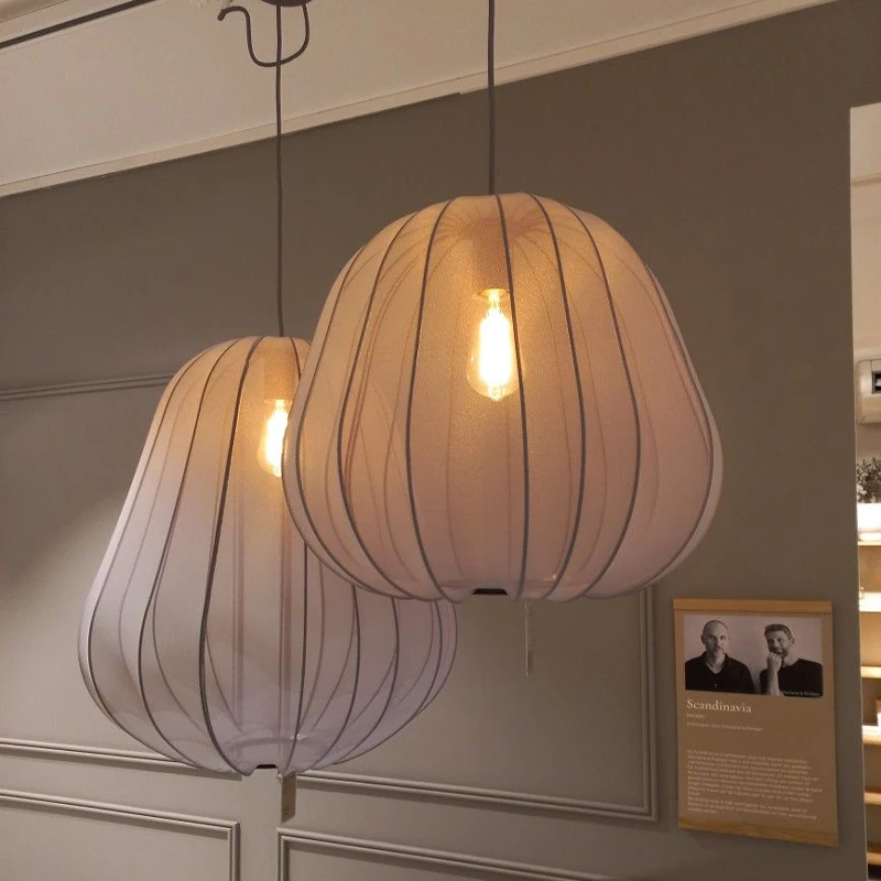 Italian Designer LED Art Chandeliers Home Indoor Living Room Dining Room  Restaurant Decor Hanging Pendant Lighting Fabric Lamp
