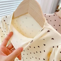 Children Clothing Girls Long Sleeve T-Shirt Soft Fabric Half-High Collar and Puff Sleeves Perfect for Play and School T-Shirts 6