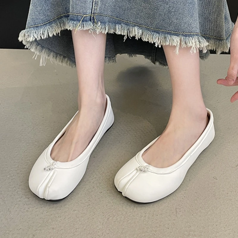 

Shoes for Women 2023 Fashion Spring and Autumn Women's Flats Solid Color Round Toe Shallow Mouth Sewing Zapatillas De Mujer