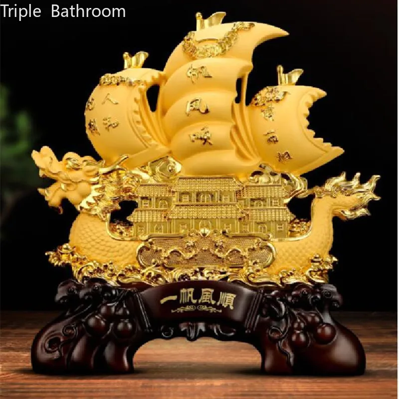

Chinese Smooth Sailing Lucky Money Bag Tree Fortune Sailboat Money Sailboat Business Craft New Home Gift Decoration Sculpture