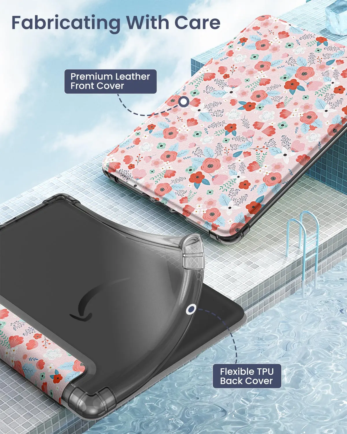 Ultra Clear Flexible Transparent TPU Back Cover with Auto Wake Sleep Feature