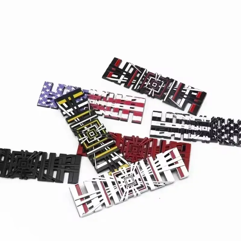 3D Metal Letter Tail Badge Plaid Emblem Decals Car Accessory