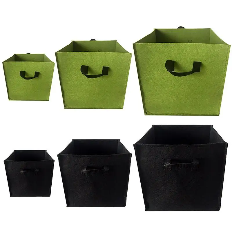 

Vegetable Flower Reusable Plant Grow Bags Aeration Fabric Pots With Handles Waterproof Planting Containers Home Garden Tools