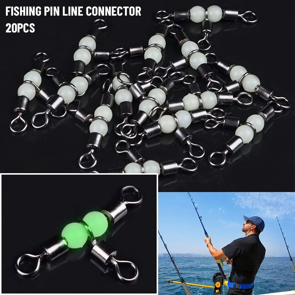 20pcs High Quality Brass Barrel Wivels Bearing Fishing Pin Line Connector Trident Ring Rolling 3 Way
