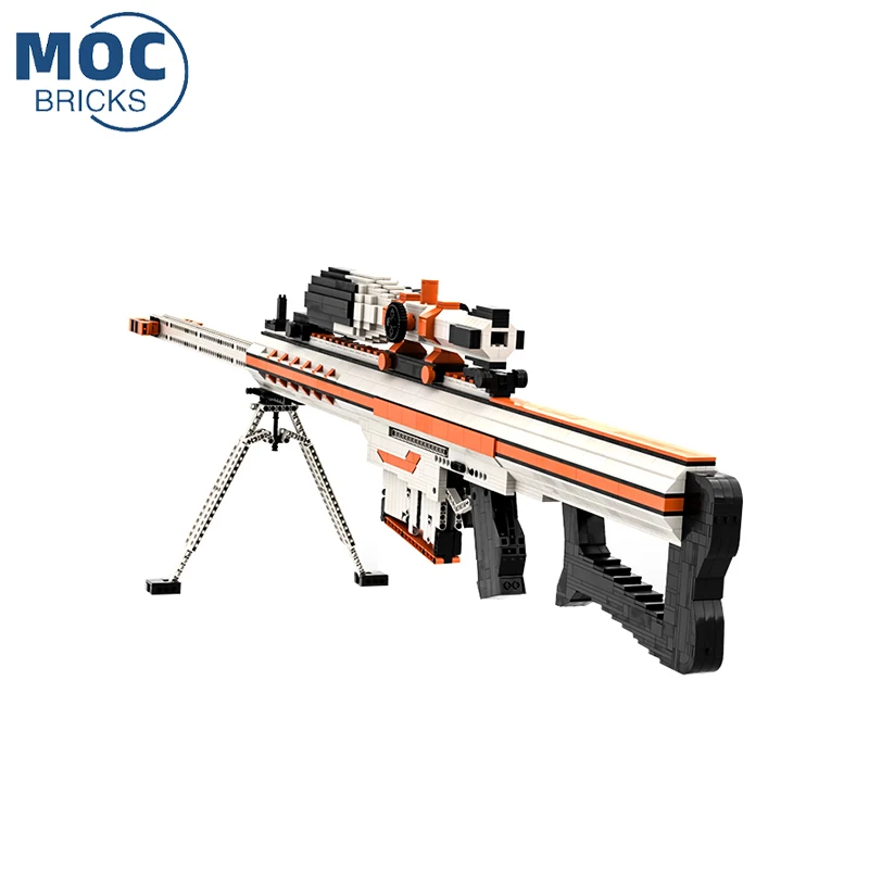 

MOC Military Series M82A1 Barrett Sniper Gun Assembling Gun Model Assembly Plastic Soldier Military Building Blocks Toy Gifts