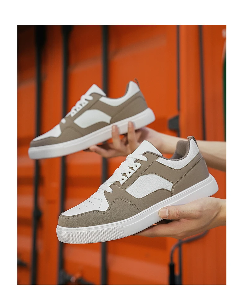 Description Picture 4 of itemMen's fashion color matching skateboard shoes, wear light sports shoes, comfortable breathable lace-up sports shoes, suitable fo