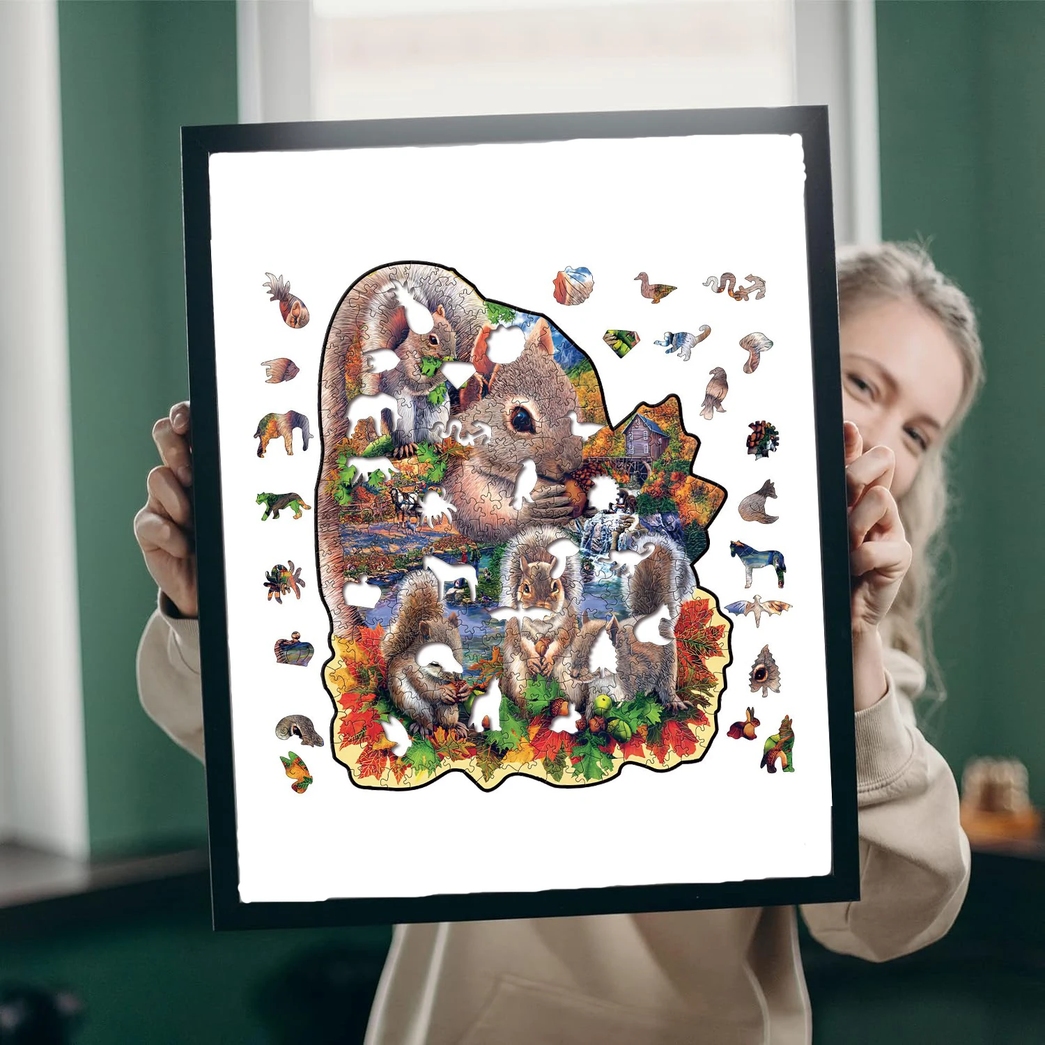 Engaging Wooden Jigsaw Puzzle with Creative Patterns - Brain Teaser and Color Sorting Game Gift