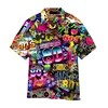 3D Printed Colorful Music Hawaiian Shirts For Men Cool 80s Patterns Blouse Summer Vacation Short Sleeves Tops Loose Aloha Shirts 3