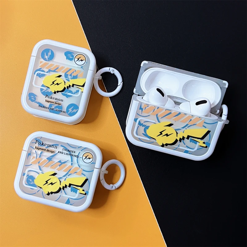 Cute Anime Pocket Monster Pokemon Pikachu Earphone Case for AirPods 1 2 3 Pro 2021 Wireless Bluetooth Headset