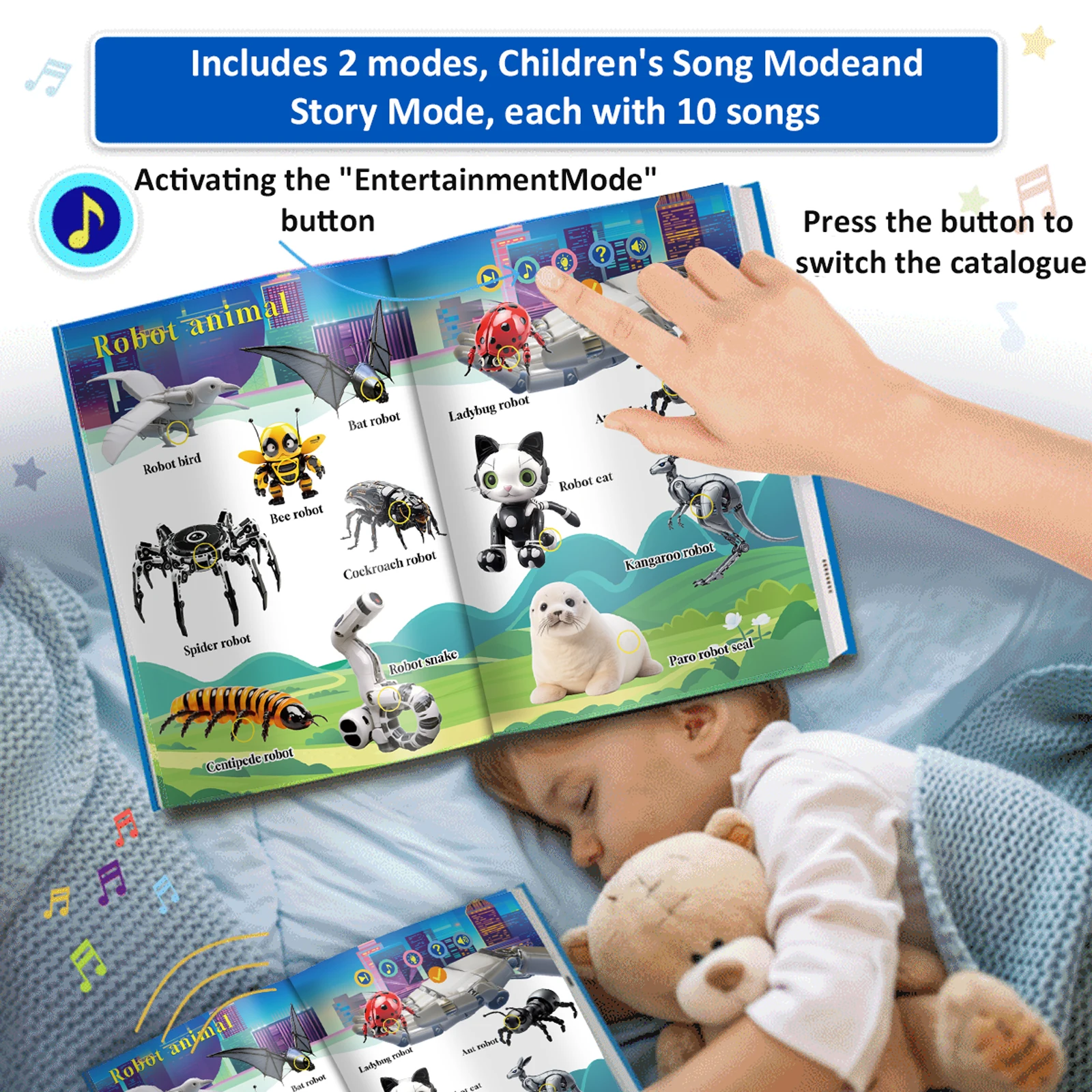 English Point Reading Books Children's Early Educational Toys Montessori Smart Multifunctional Book For Toddler Learning English 4