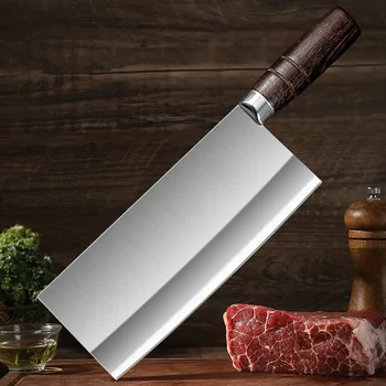 Mannaia da cucina da 8 pollici Coltello da taglio Coltello da carne per disossare in acciaio inossidabile Manico in legno Coltello da macellaio cinese da cucina 1