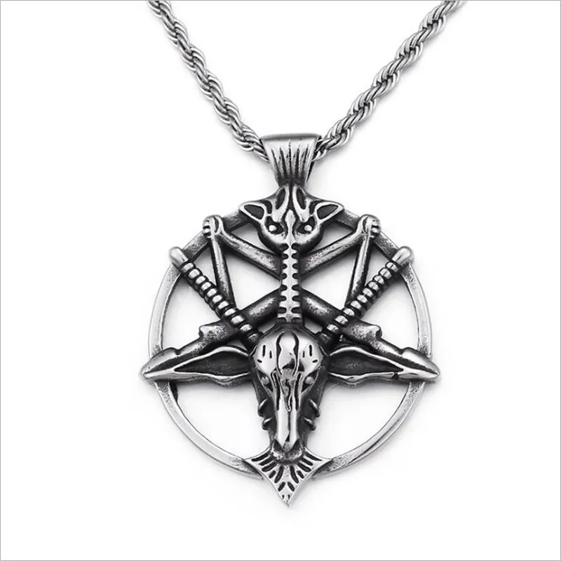

Viking Goat Head Pendant Necklace Fashion Accessories Stainless Steel Goat Head Pendant Necklace Viking Jewelry