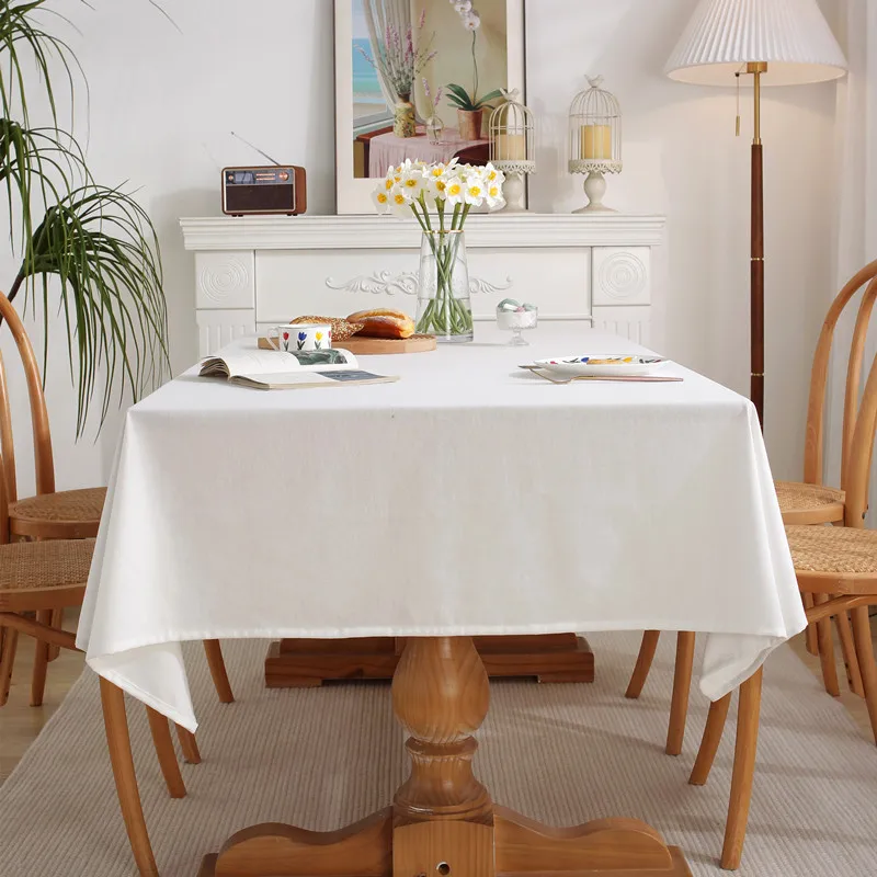 

pure pigment color cotton linen tablecloth coffee shop black and white cover cloth coffee table cloth