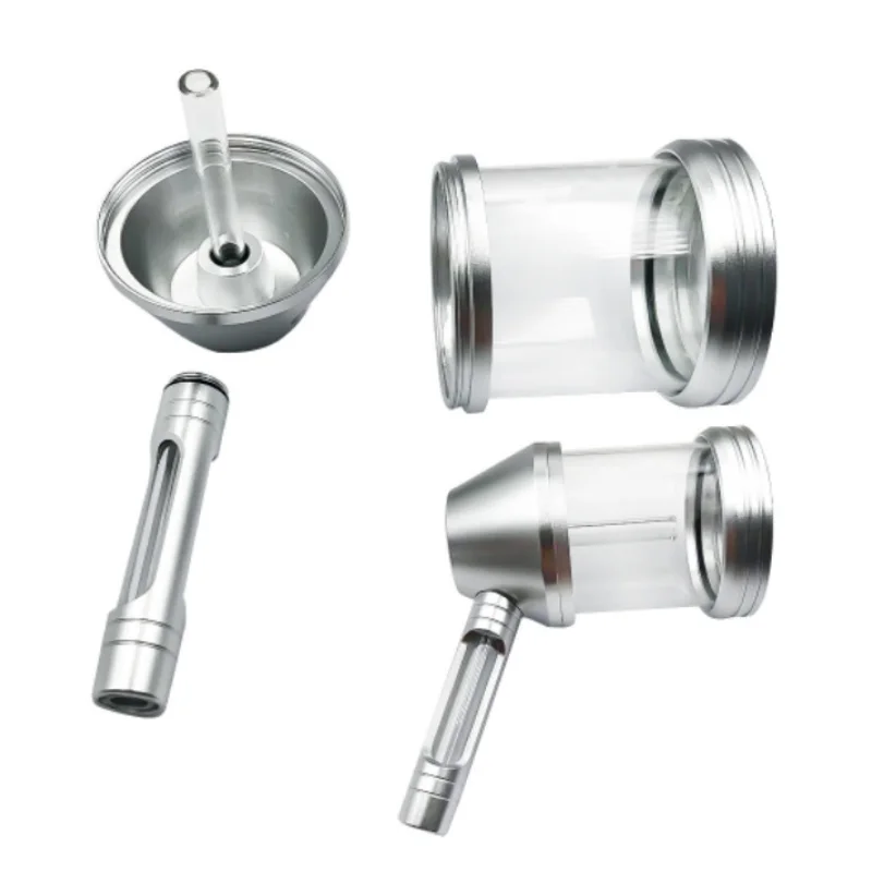 Smoking Pipe Kit Aluminum Alloy Glass Dry Burning Grass Herb Tobacco Pipes Hookah Set Portable Shisha Smoke Pipa for Gifts tobacco pipe herb smoking pipe smoking pipe glass smoking pipe