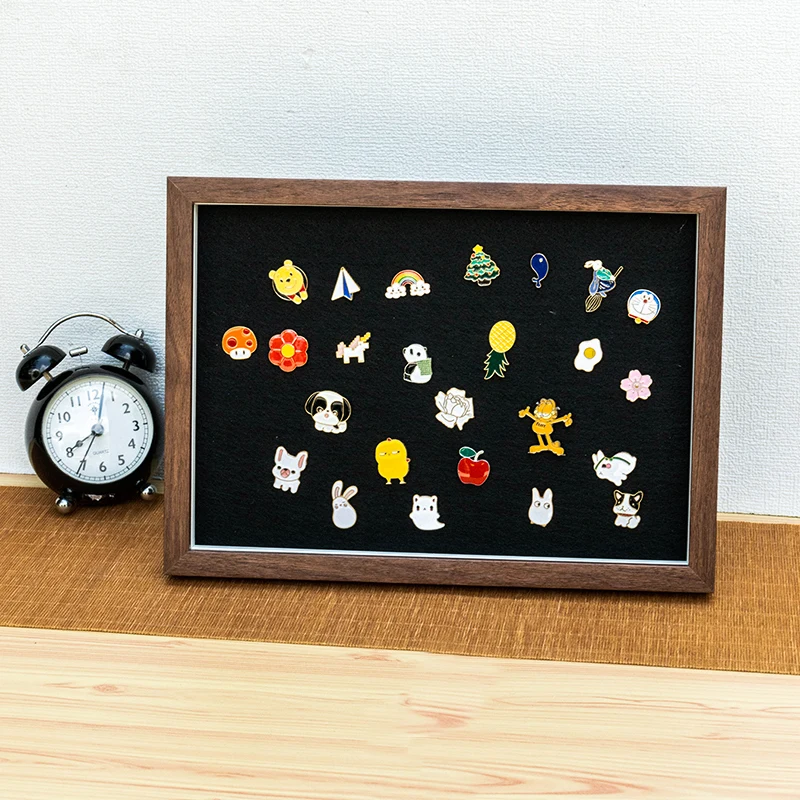 Hollow Shadow Box Frame for Badges Medals Brooches Keepsakes Wall Mountable Display Case with Storage Stylish