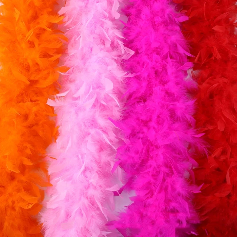 Thicken Plush Turkey Feather Boa Soft Full Feather Trim Stripe Wedding Party Costume Stage Dancing Diy Decorations