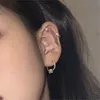Korean Fashion Star Moon Hoop Earrings For Women Unique Asymmetric Zirconia Silver Color Ear Piercing Jewelry Gift Trend 2025 5