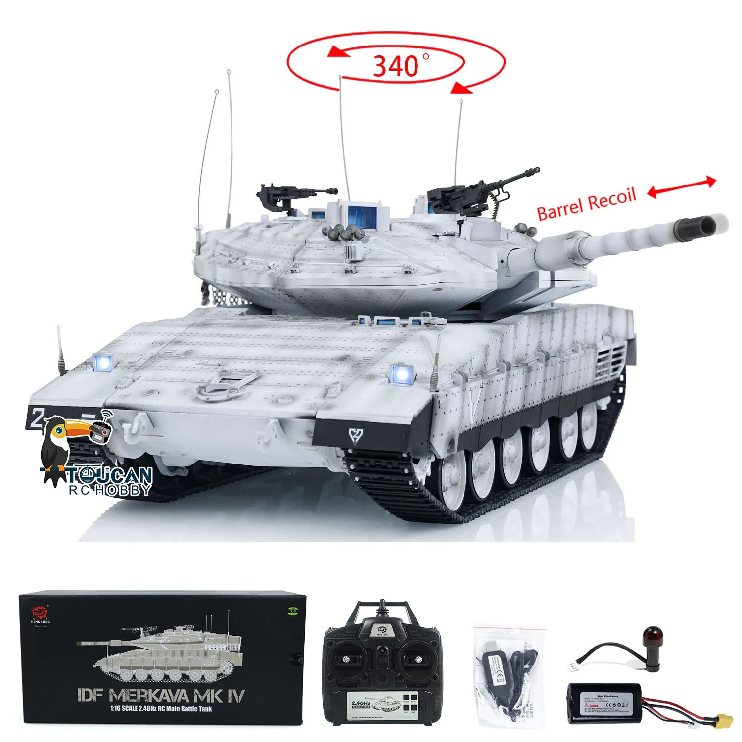 Toys Heng Long Merkava RC Main Battle Tank 1/16 IDF MK IV 3958 Remote Control PanzerTanks Cars Toys for Boys TH23437 2