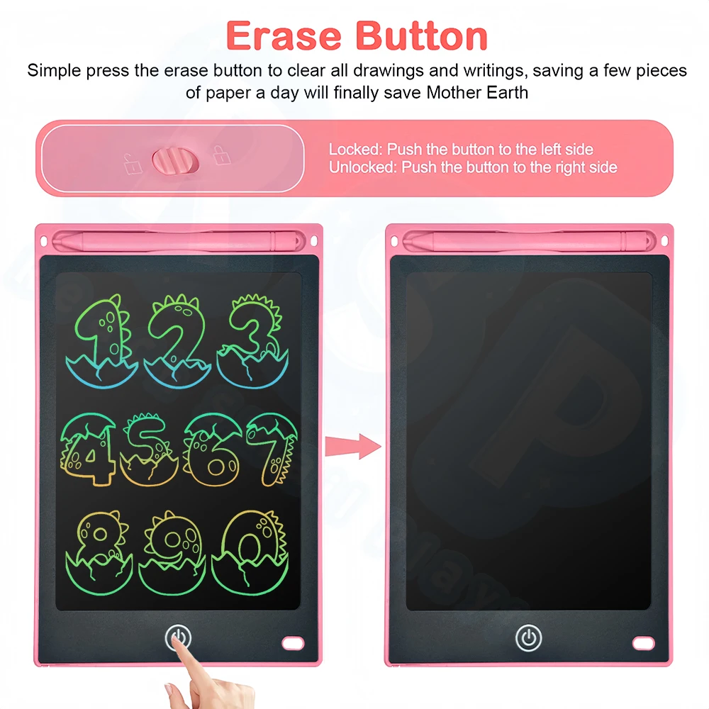Close-up of LCD Writing Tablet screen
