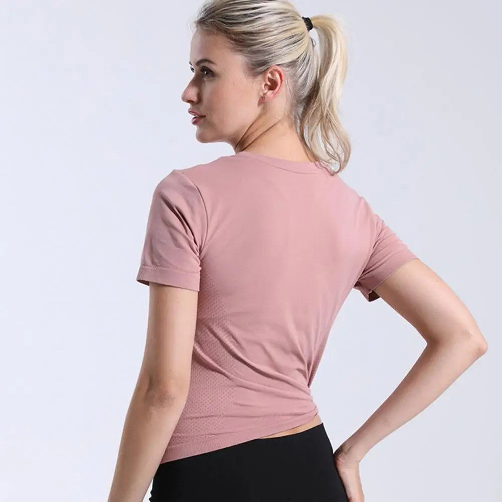 Quick-drying Fitness Clothing Women Yoga Top High Elasticity Yoga Top for Women Soft Breathable Sweat Absorption T-shirt