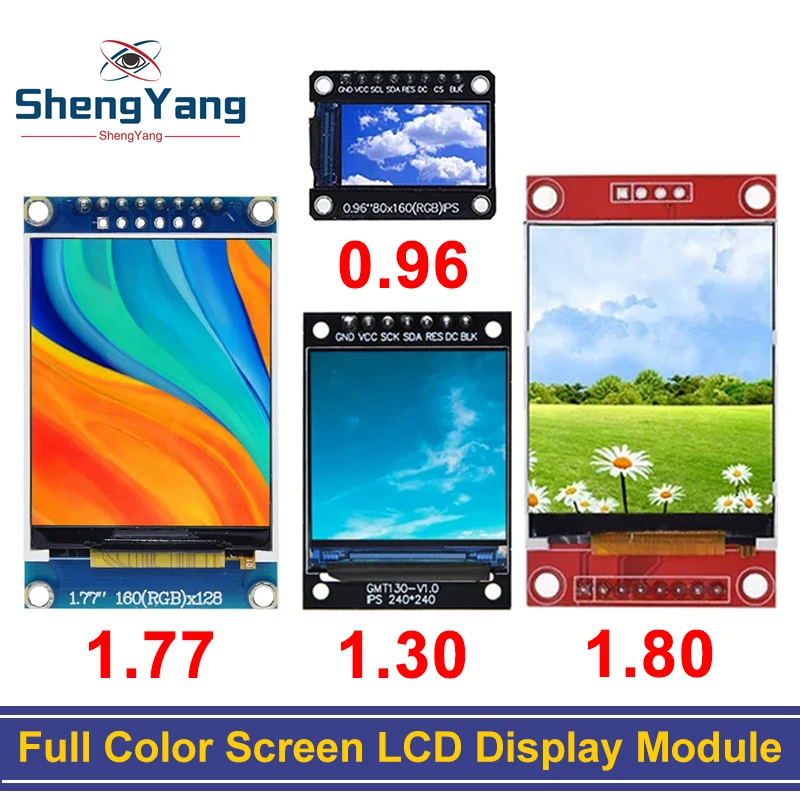 

TFT Display 0.96/1.3/1.44/1.8/2.4/2.8/3.5 Inch TFT Full Color Screen LCD Module ST7735 ILI9341 Driver Interface SPI for Arduino