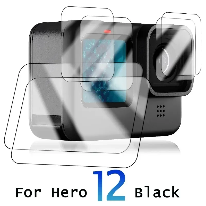 Vetro Temperato Per Gopro Hero 12/11/10/9 Protezione Dell'Obiettivo Dello Schermo Hd Pellicola In Vetro Trasparente Per Durezza Per Gopro Hero 12 Acce