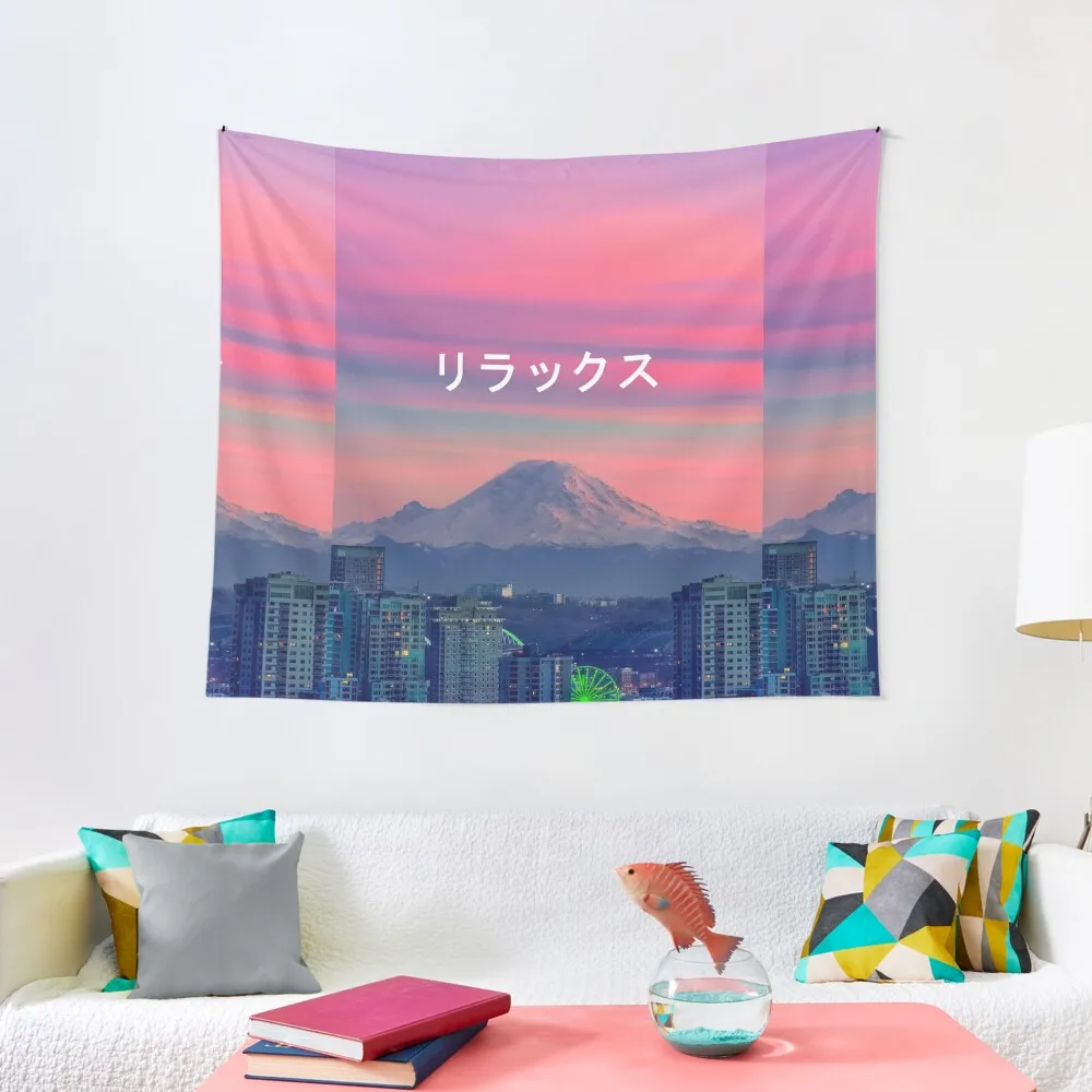 

Relax (Vaporwave Japanese) Aesthetic Tapestry Luxury living room decoration room decorations aesthetics Decor for room