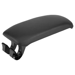 Sleek Black Leather Center Console Armrest Lid Cover (Leather)