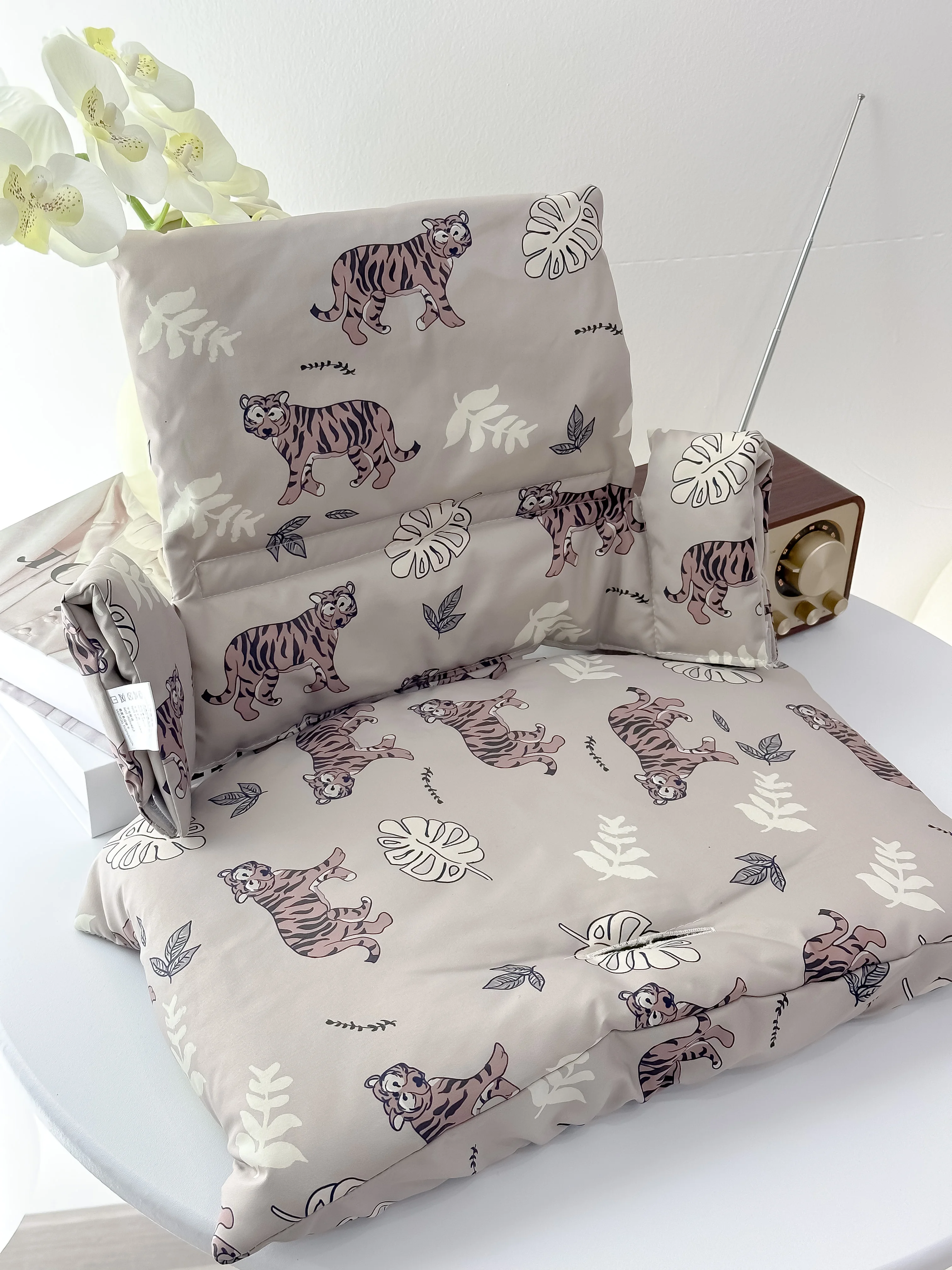 Dining Chair Cushion Cartoon Baby High Chair Bear Tiger Back Cushion Dining Accessories Eating