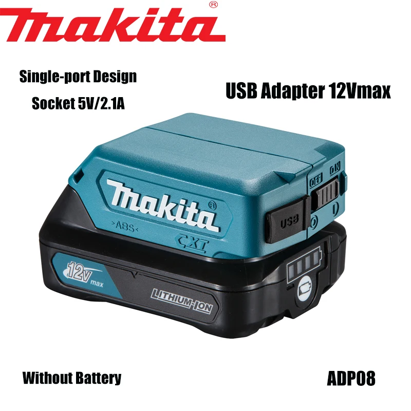 Makita ADP08 12V Lithium Battery USB Charging Bankpower Supply for Electric  Tools USB Converter Adapter BL1040