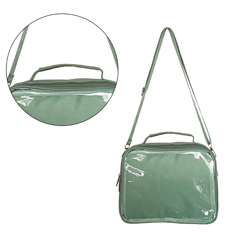 Multi-Purpose Backpacks Crossbody Purse Clear Zippered Pin Display Bag E74B