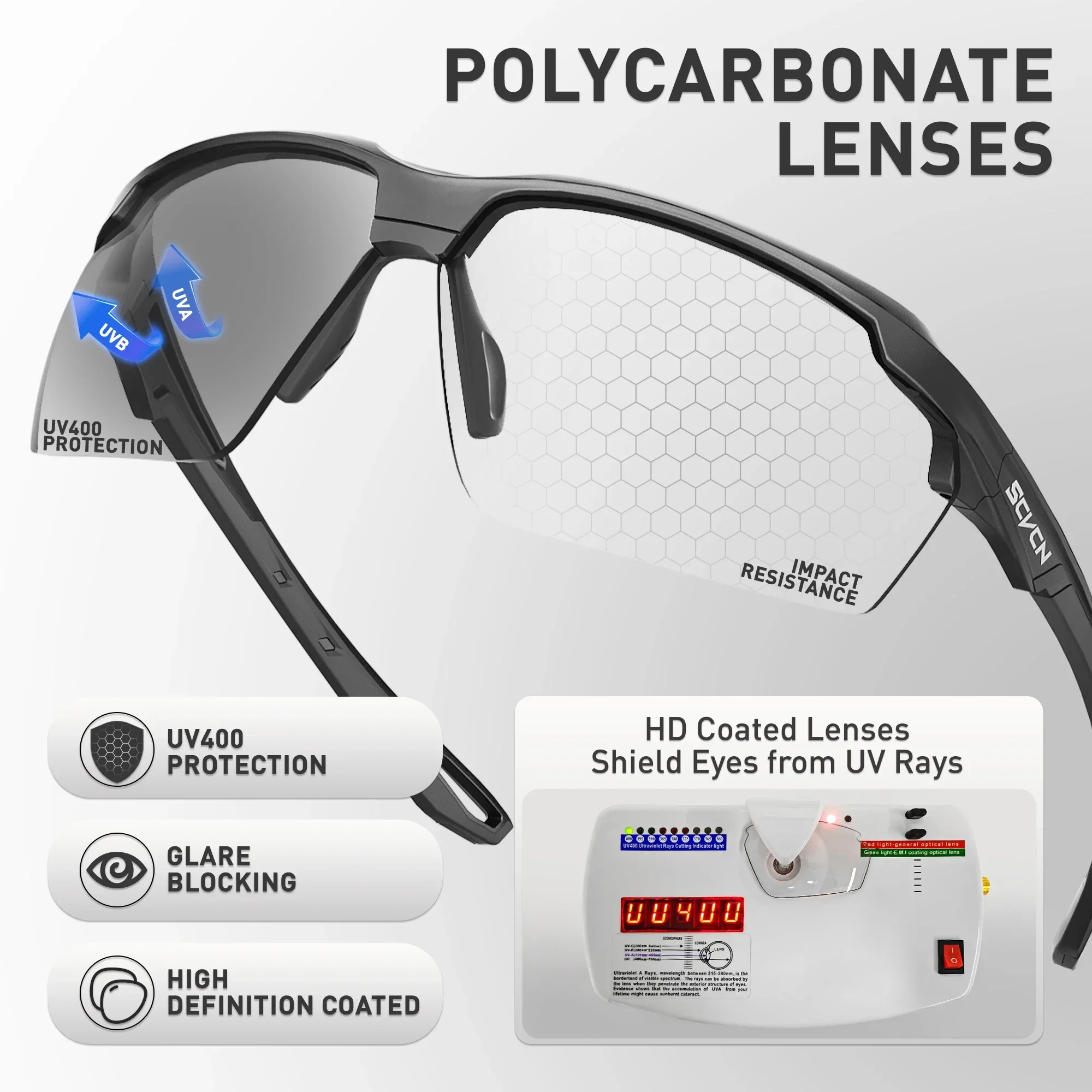 Photochromic Sports Sunglasses - Unisex UV400 Cycling & Running Eyewear