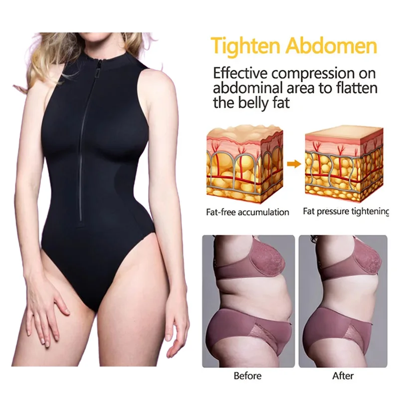 

Zipper back strap shaping jumpsuit Body Shapewear Women Fajas Colombianas Tummy Control One-Piece Bodysuit