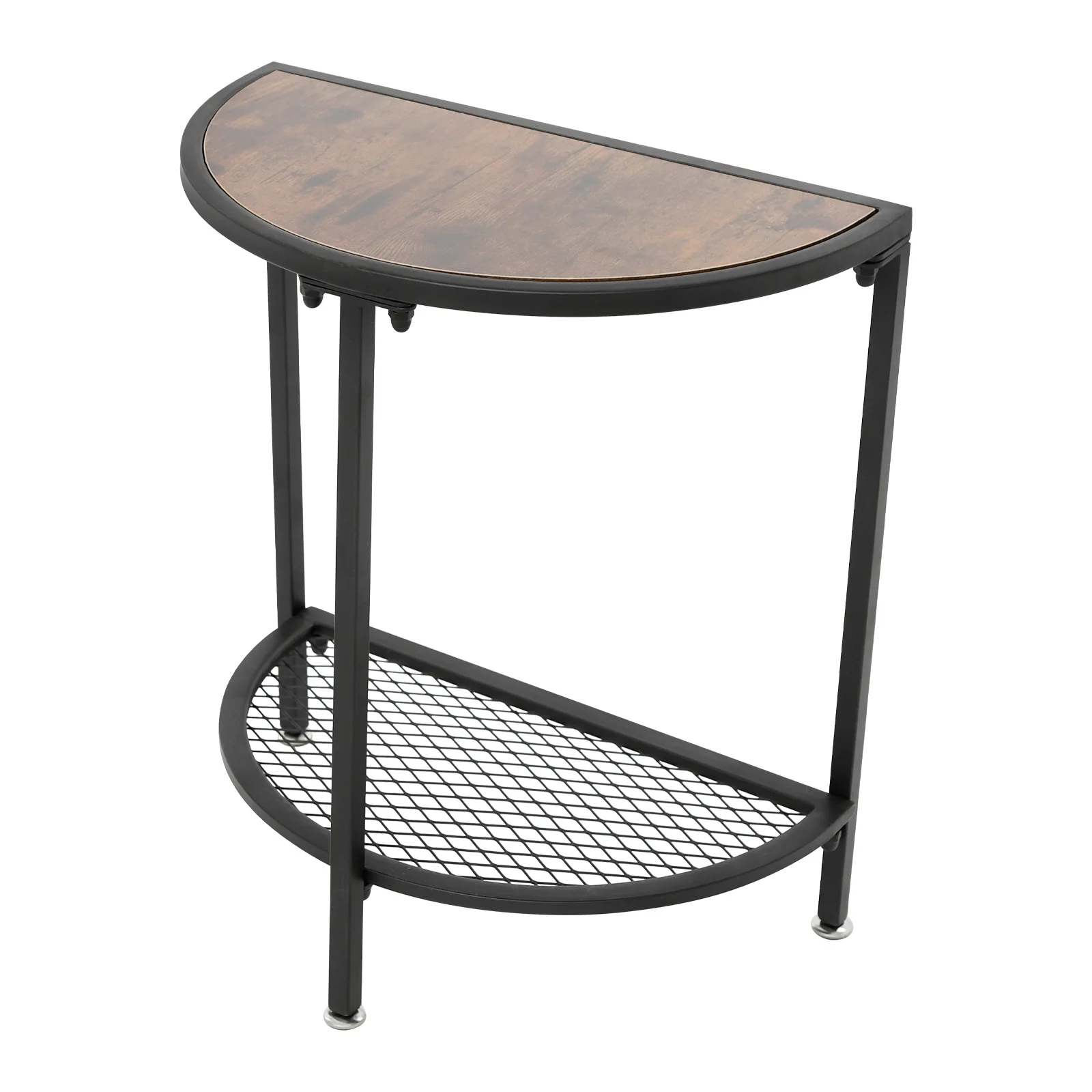 2-stufiger kleiner Beistelltisch, Halbmond-Beistelltische, Wohnzimmer, einzigartiges Bett, Nachttisch für Zuhause, Balkon – Detail 3