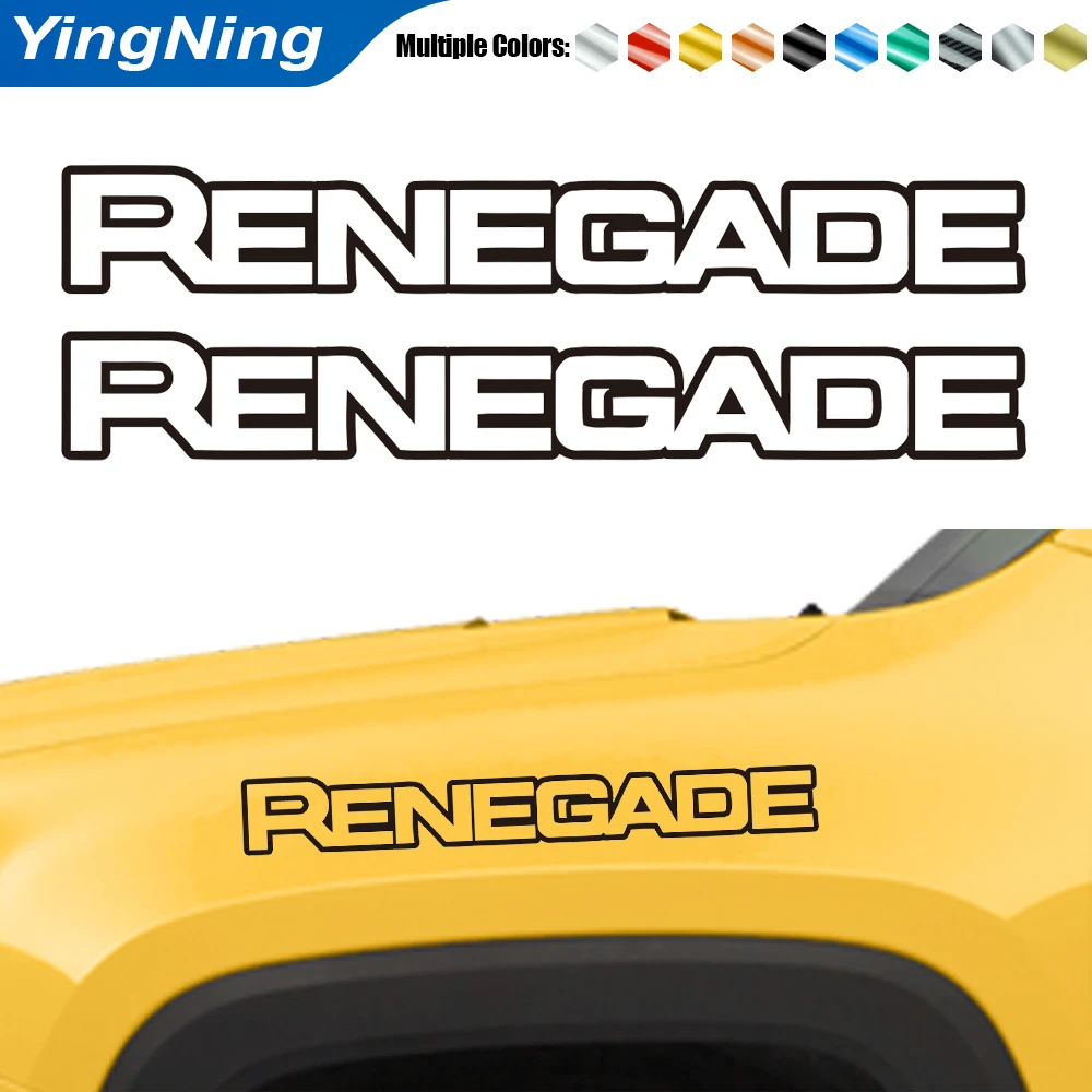 

2 Pcs Engine Cover Side Hood Sticker Bonnet Stripes Reflective Vinyl Decal For Jeep Renegade Sport Accessories 2022 2023