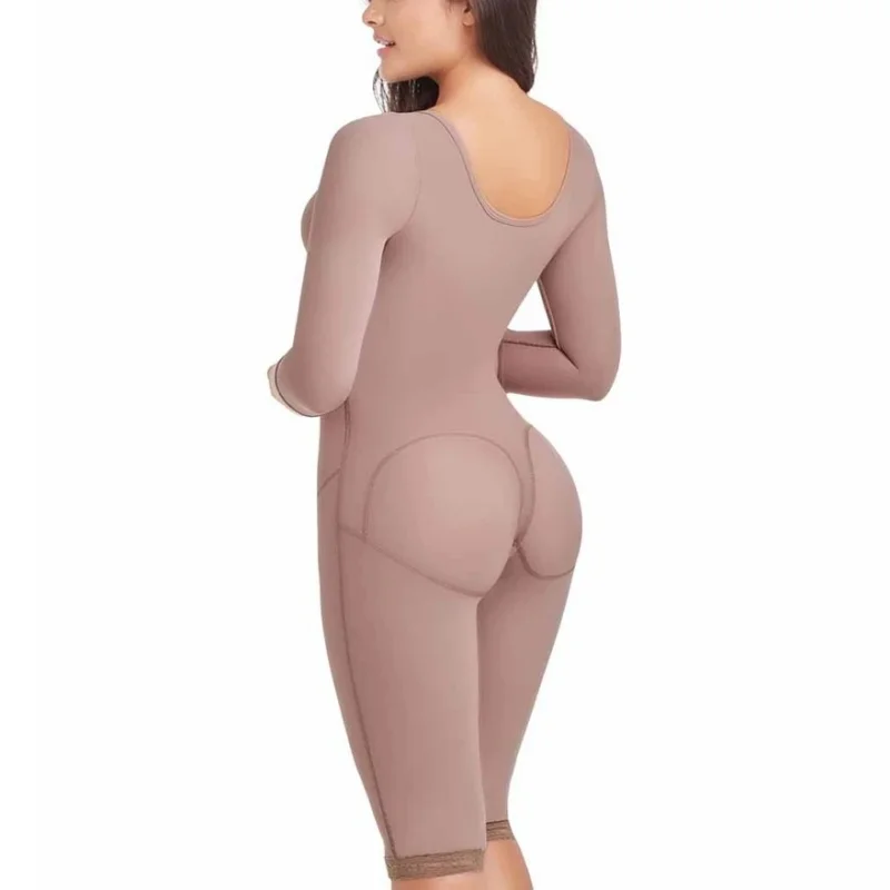 Women Shapewear Long Sleeves Fajas Front Closure Postpartum Post Liposuction Bodysuit