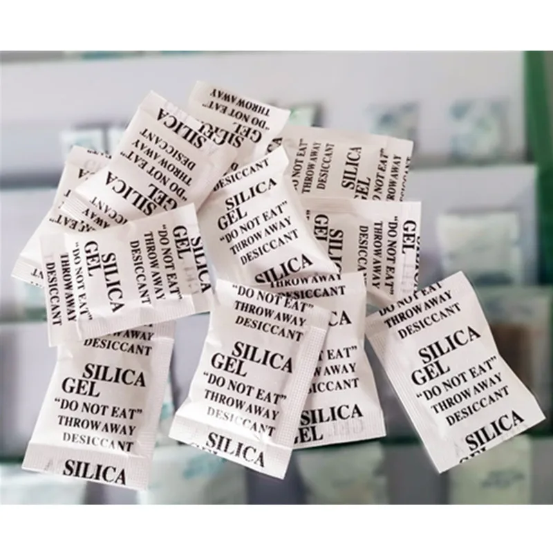50/100 Packs 2g NonToxic Silica Gel Sachet Desiccant Damp Kitchen Room Living Moisture Dehumidifier Accessory Absorber Bag