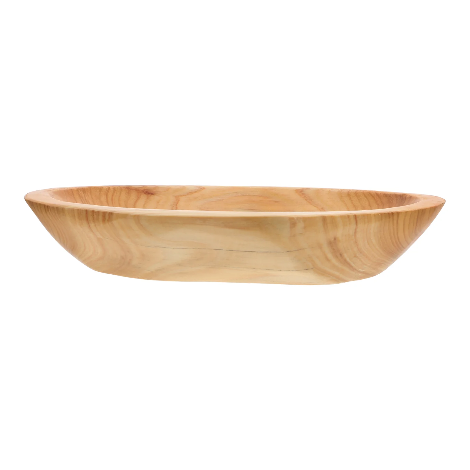 2pcs Solid Wood Fruit Tray Retro Wood Snack Plate Food Serving Tray Oval Decorative Dish Kitchen Tableware Dining Bar Utensil