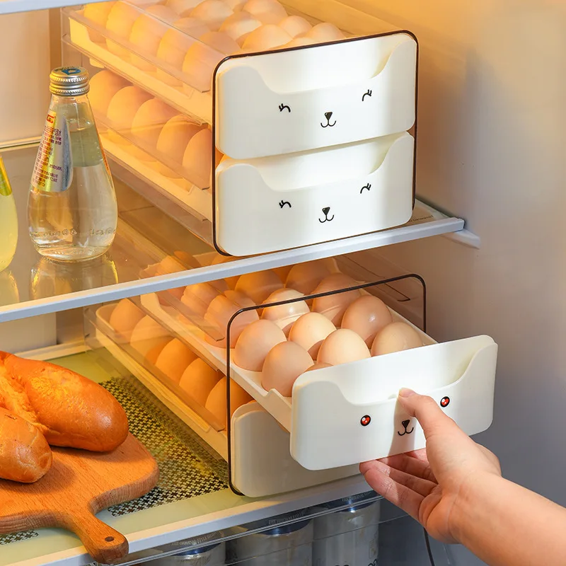 New Egg Holder for Refrigerator 2-Layer Large Capacity Egg Storage Container  36 Stackable Egg Storage Box Dispenser Clear - AliExpress