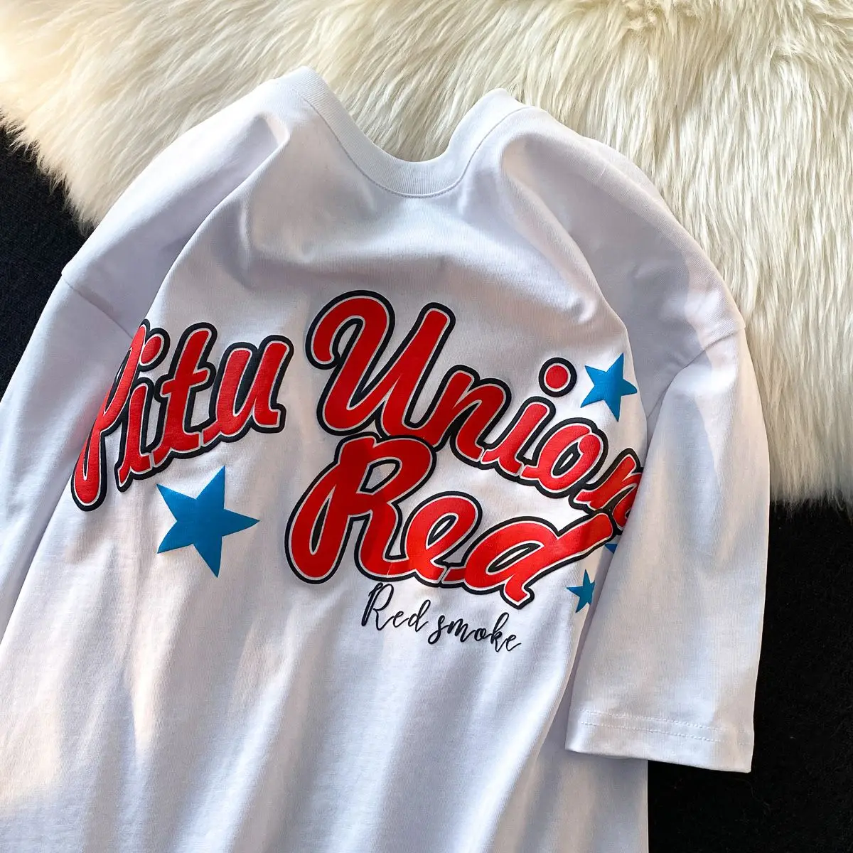 T shirt manches courtes homme et femme, ample, surdimensionné, en coton