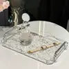 Water Ripple Luxurious Storage Tray Household Transparent Tea Cup Tray with Handle Decorative Bathroom Tray Living Room 4