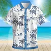 2024 New Men's Temperament Fashion Hawaiian Shirt Beach Coconut Printed Shirt T-Shirt Lapel Button Ocean Large Size Short Sleeve 2